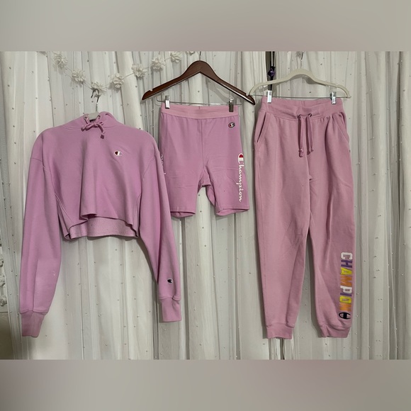 3 PIECE PINK CHAMPION SWEATSUIT SET BUNDLE - Picture 3 of 6